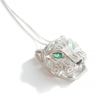 Photo of Panthere Wild Cat Crystal Necklace Sterling Silver