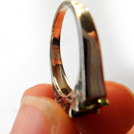 Photo of Peridot Amethyst Eternity Ring Sterling Silver