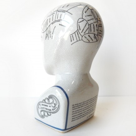 Photo of Phrenology Head by Fowler Crackle Glazed Ceramic Porcelain