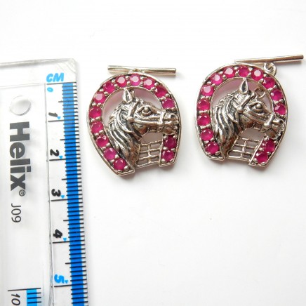 Photo of Ruby Horse Cufflinks Sterling Silver