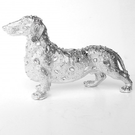 Photo of Silver Dachshund Dog Ornament Decorative