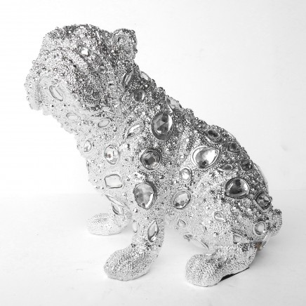 Photo of Silver English Bulldog Dog Ornament Decorative