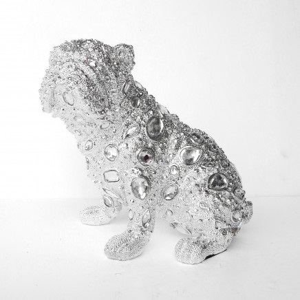 Photo of Silver English Bulldog Dog Ornament Decorative