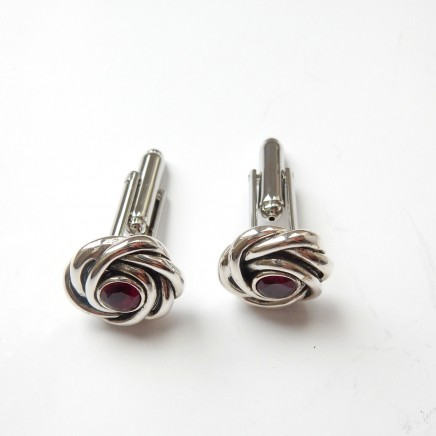 Photo of Silver Ruby Celtic Knot Cufflinks Sterling Silver