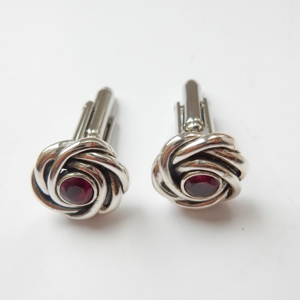 Photo of Silver Ruby Celtic Knot Cufflinks Sterling Silver