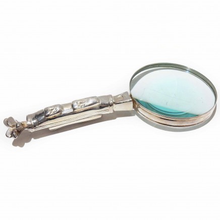 Photo of Silverplate Golf Club Bag Magnifying Glass Gift Office Accessory