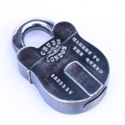 Photo of Silverplated Chubb Padlock Vesta Match Safe