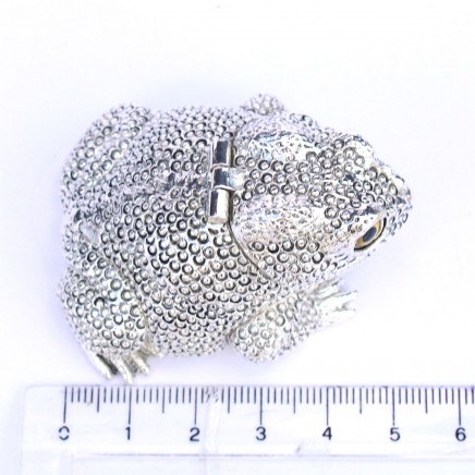Photo of Silverplated Toad Snuff Container Vesta Match Safe