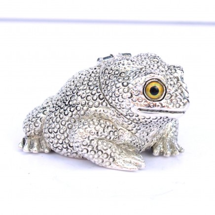 Photo of Silverplated Toad Snuff Container Vesta Match Safe