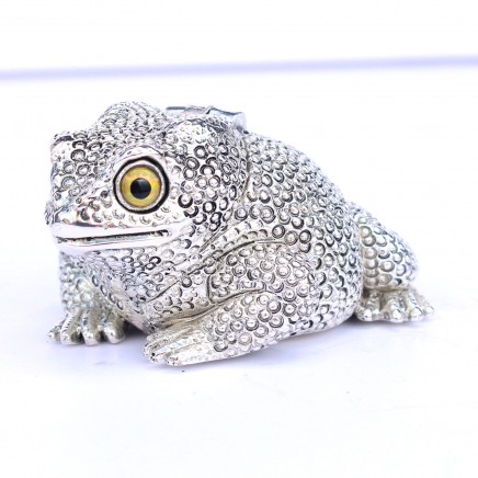Photo of Silverplated Toad Snuff Container Vesta Match Safe