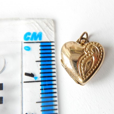 Photo of Small Antique Rolled Gold Heart Locket Pendant Signed A*D