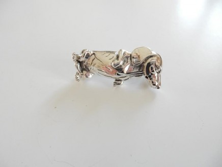 Photo of Solid Silver Dachshund Dog Brooch
