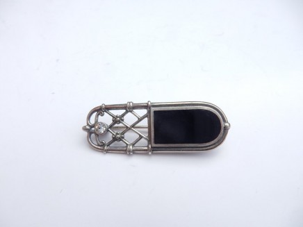 Photo of Solid Silver Enamel Art Deco Brooch