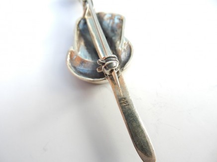 Photo of Solid Silver Magician Magic Wand Brooch