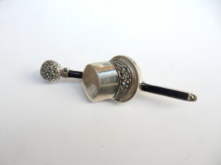 Photo of Solid Silver Magician Magic Wand Brooch