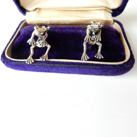 Photo of Solid Silver Novelty Frog Earrings