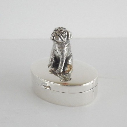 Photo of Solid Silver Pug Dog Pill Box