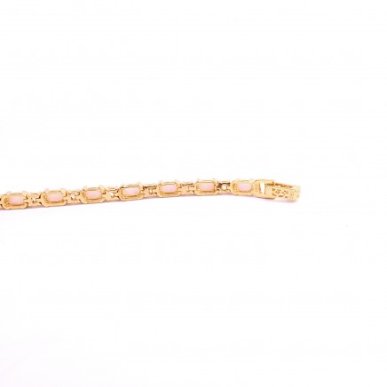 Photo of Sterling Silver 18ct Goldplated Opal & CZ Tennis Bracelet