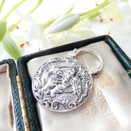 Photo of Sterling Silver Abalone Shell Equestrian Horse Padlock Pendant Clasp Charm