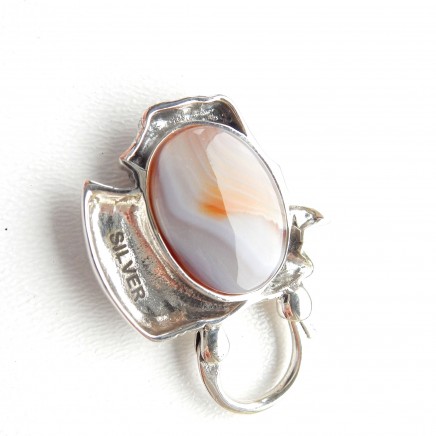Photo of Sterling Silver Agate Scottie Dog Padlock Pendant Clasp Charm