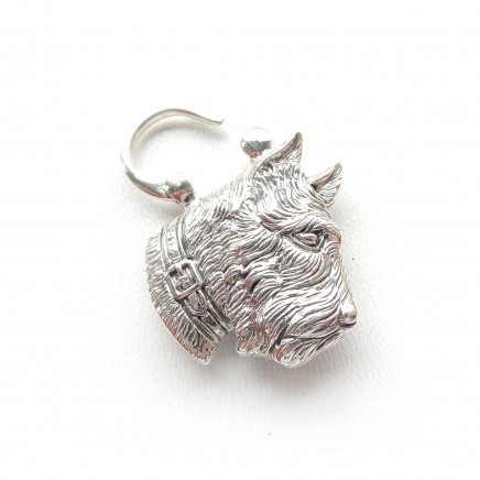 Photo of Sterling Silver Agate Scottie Dog Padlock Pendant Clasp Charm