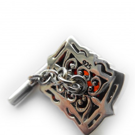 Photo of Sterling Silver Amber Celtic Cufflinks