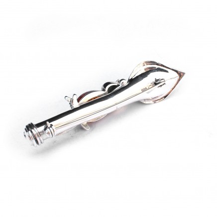 Photo of Sterling Silver Amber Owl Boutonnière Lapel Pin Posy Holder