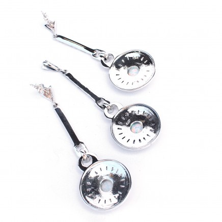 Photo of Sterling Silver Art Deco style Opal Marcasite Pendant with Earring Set