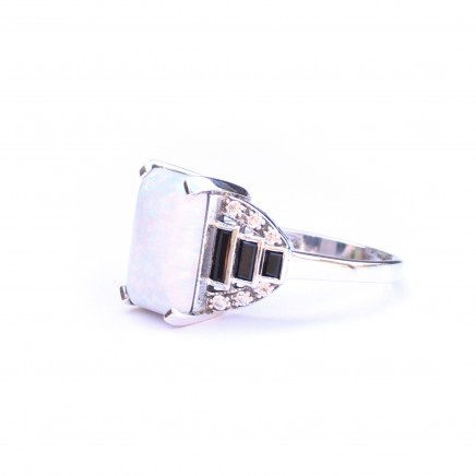 Photo of Sterling Silver Art Deco style Opal Ring