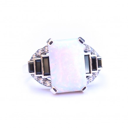 Photo of Sterling Silver Art Deco style Opal Ring