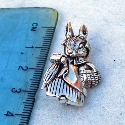 Photo of Sterling Silver Beatrix Potter Mrs Rabbit Brooch