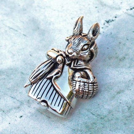 Photo of Sterling Silver Beatrix Potter Mrs Rabbit Brooch