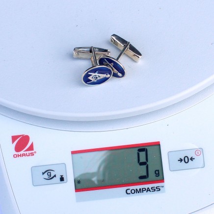 Photo of Sterling Silver Blue Enamel Masonic Cufflinks