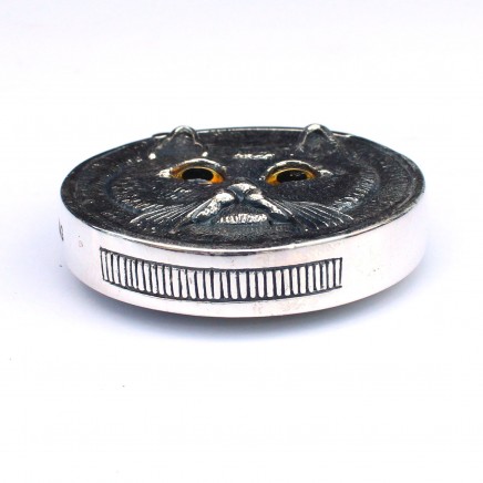 Photo of Sterling Silver Cat Vesta Match Safe Container Box