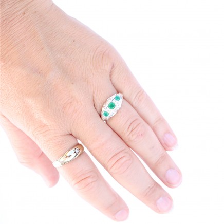 Photo of Sterling Silver Emerald Gypsy Ring