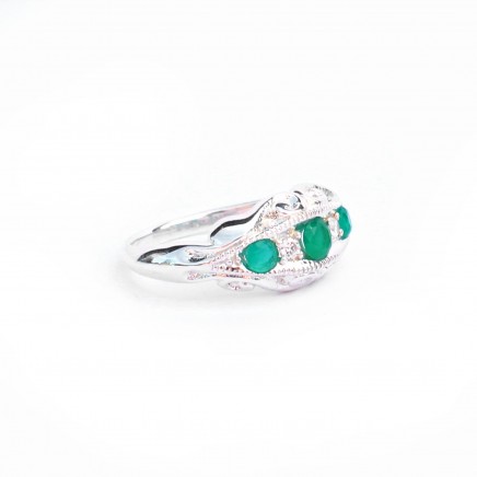 Photo of Sterling Silver Emerald Gypsy Ring