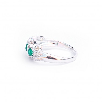 Photo of Sterling Silver Emerald Gypsy Ring