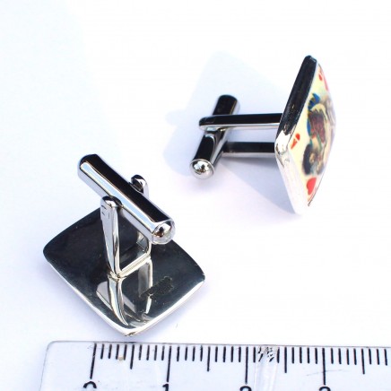 Photo of Sterling Silver Enamel Ace Playing Card Cufflinks