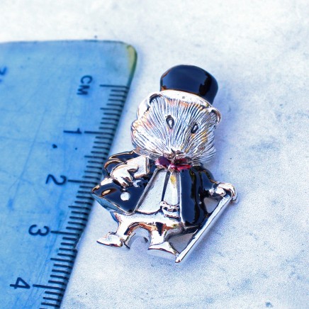 Photo of Sterling Silver Enamel Beatrix Potter Guinea Pig Brooch