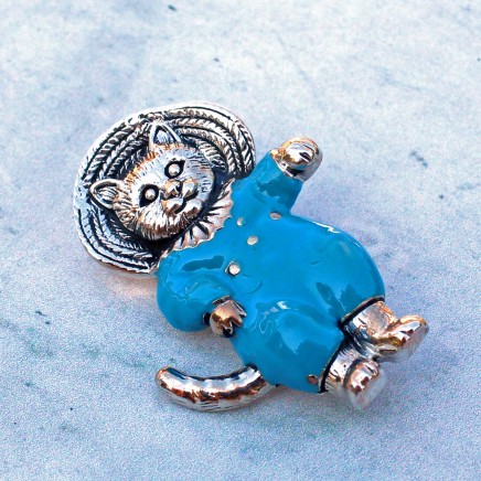 Photo of Sterling Silver Enamel Beatrix Potter Tom Kitten Brooch