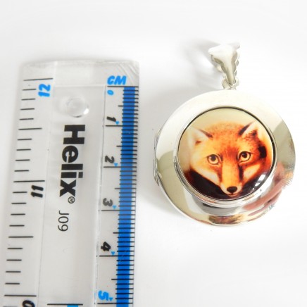 Photo of Sterling Silver Enamel Fox Locket Pendant