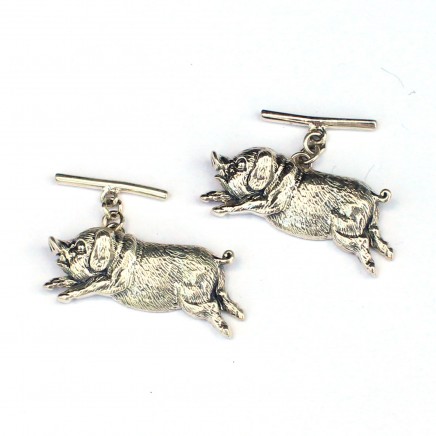 Photo of Sterling Silver Flying Pig Cufflinks