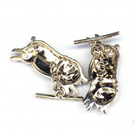 Photo of Sterling Silver Flying Pig Cufflinks