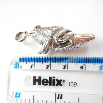Photo of Sterling Silver Frog Whistle Pendant Charm Dog Training Whistle