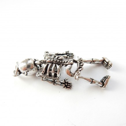 Photo of Sterling Silver Gothic Articulated Skeleton Pendant