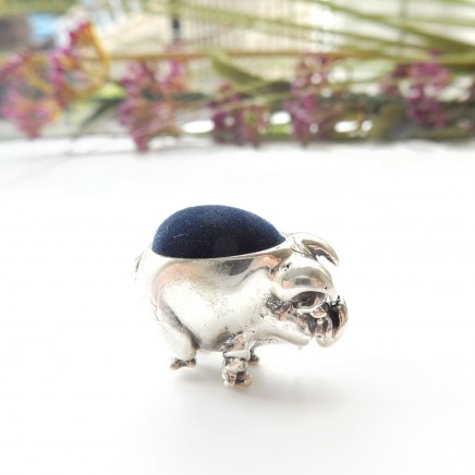 Photo of Sterling Silver Little Pig Piggy Pin Cushion