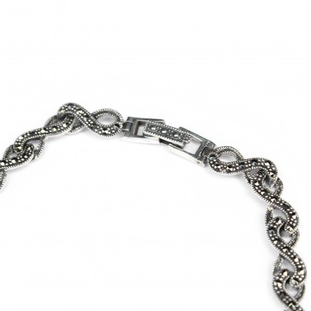 Photo of Sterling Silver Marcasite Art Nouveau Style Collar Necklace