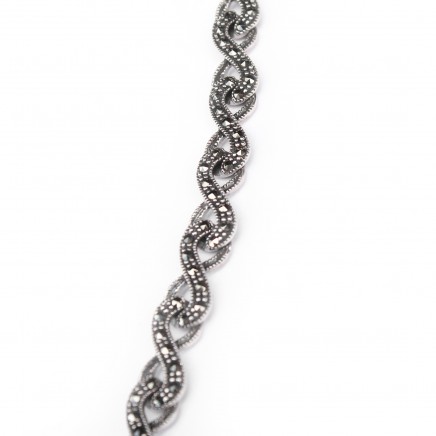 Photo of Sterling Silver Marcasite Art Nouveau Style Collar Necklace