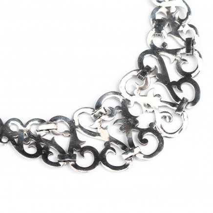 Photo of Sterling Silver Marcasite Art Nouveau Style Collar Necklace