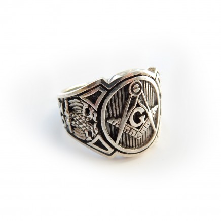 Photo of Sterling Silver Masonic Freemason Signet Ring